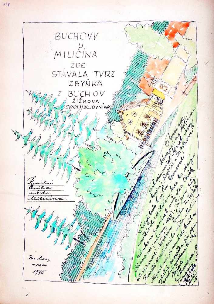 Čtvrtá pamětní kniha města Miličína, strana 128