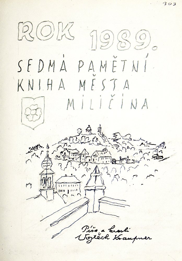 Sedmá pamětní kniha města Miličína, strana 303